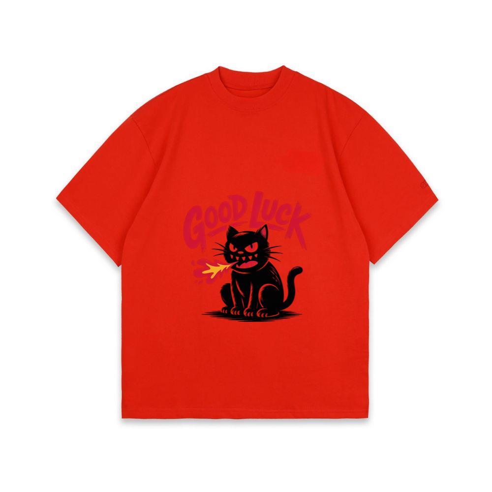 Good Luck Black Cat Vintage Style Graphic T-Shirt