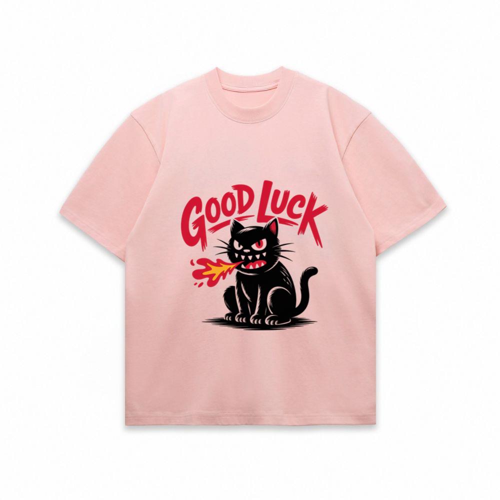 Good Luck Black Cat Vintage Style Graphic T-Shirt