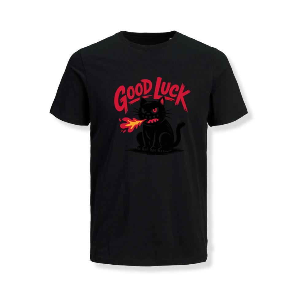 Good Luck Black Cat Vintage Style Graphic T-Shirt