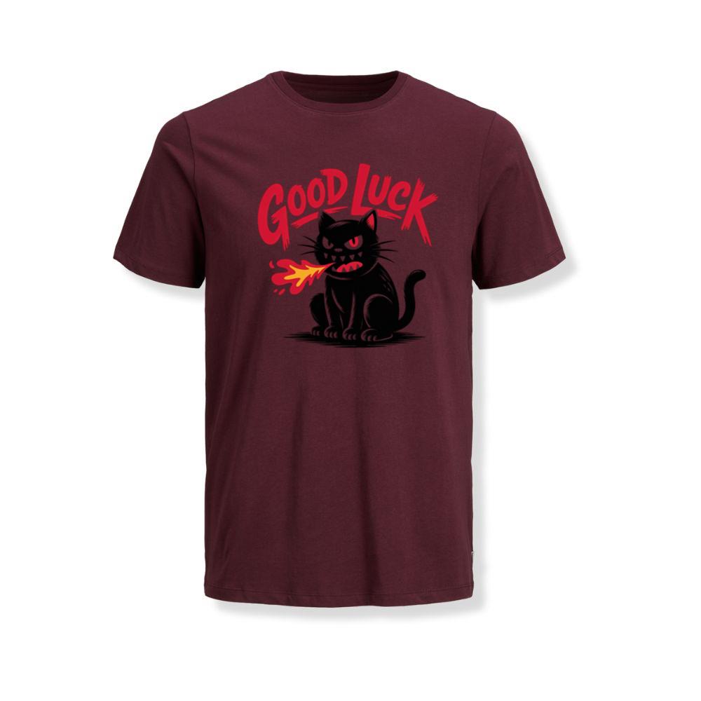 Good Luck Black Cat Vintage Style Graphic T-Shirt - Image 3