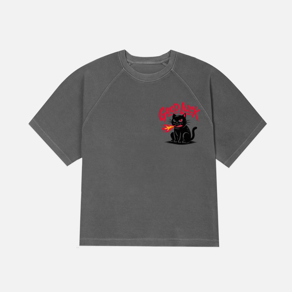 Good Luck Black Cat Vintage Style Graphic T-Shirt