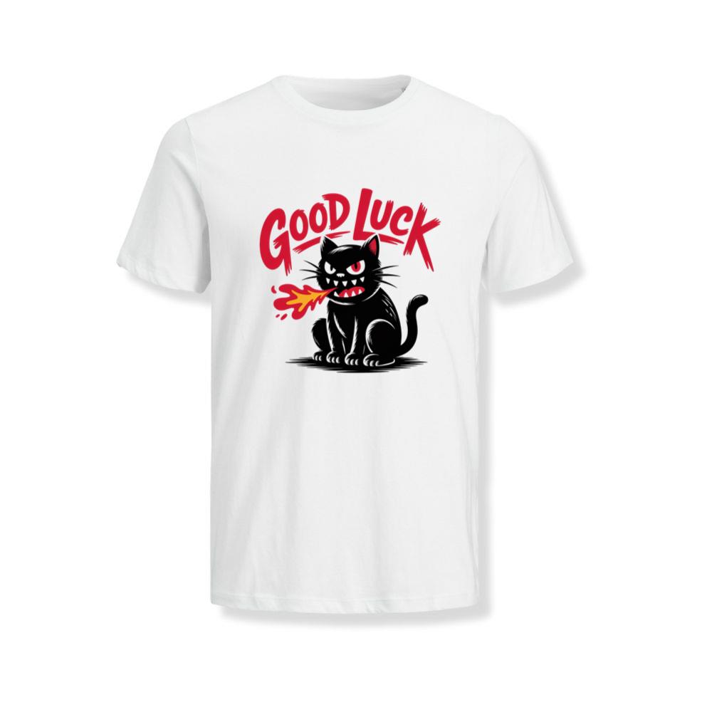 Good Luck Black Cat Vintage Style Graphic T-Shirt