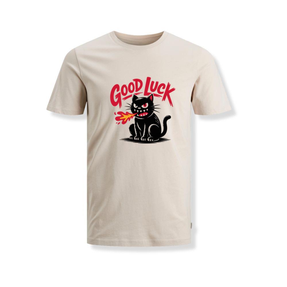 Good Luck Black Cat Vintage Style Graphic T-Shirts