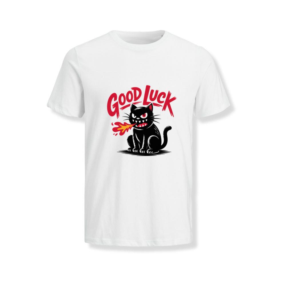 Good Luck Black Cat Vintage Style Graphic T-Shirts