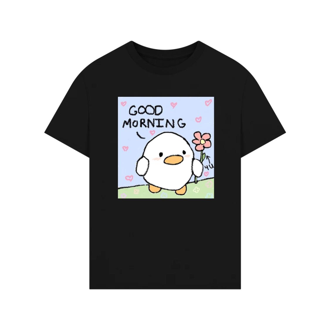 Good Morning Duck with Flower T-Shirt