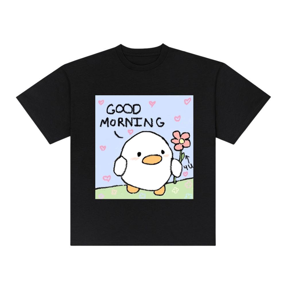 Good Morning Duck with Flower T-Shirts
