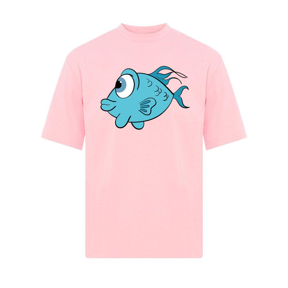 Goofy Blue Cartoon Fish T-Shirts
