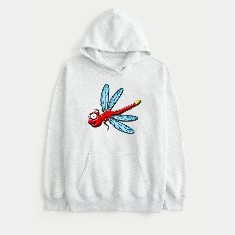 Goofy Red Dragonfly With Wings Hoodie