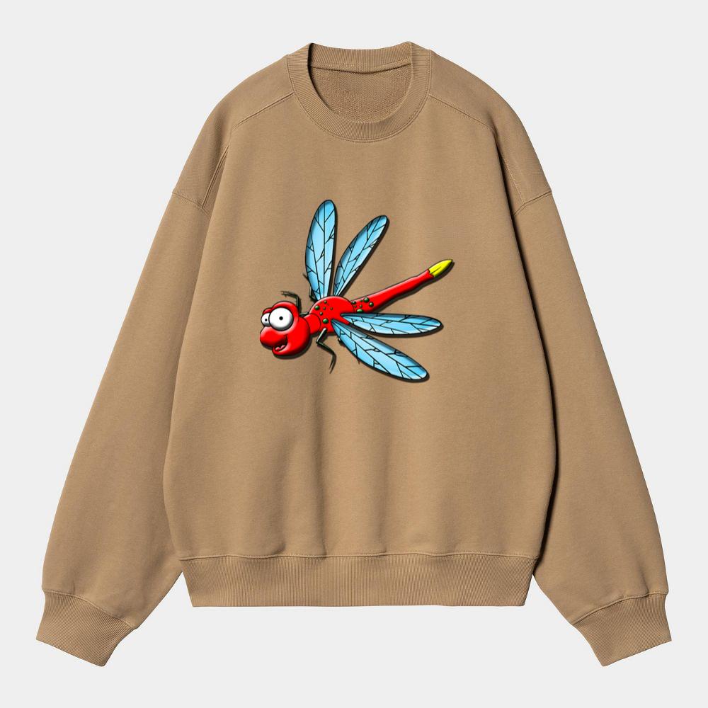 Goofy Red Dragonfly With Wings Sweatshirt