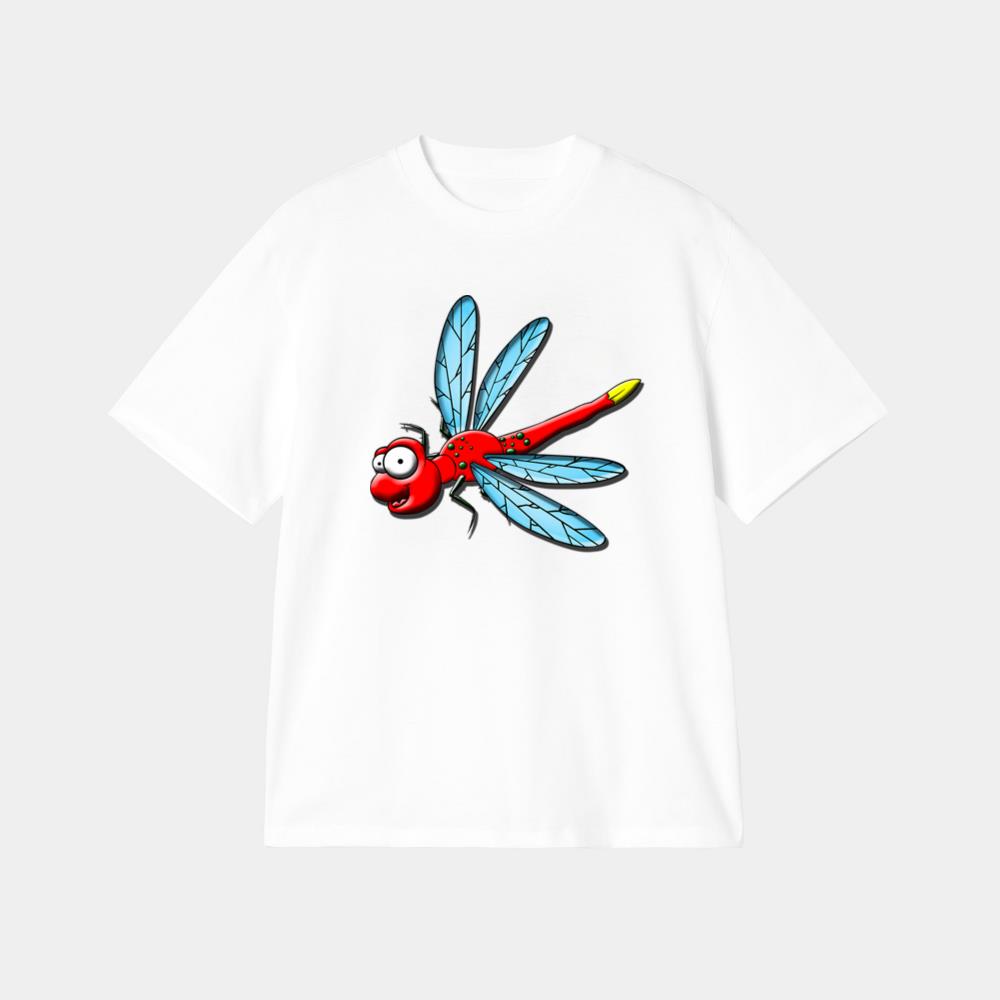 Goofy Red Dragonfly With Wings T-Shirt