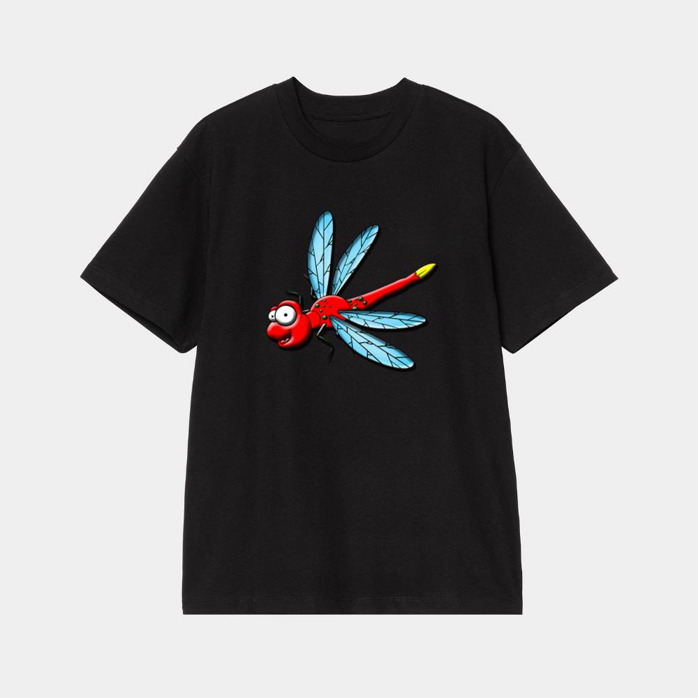 Goofy Red Dragonfly With Wings T-Shirt