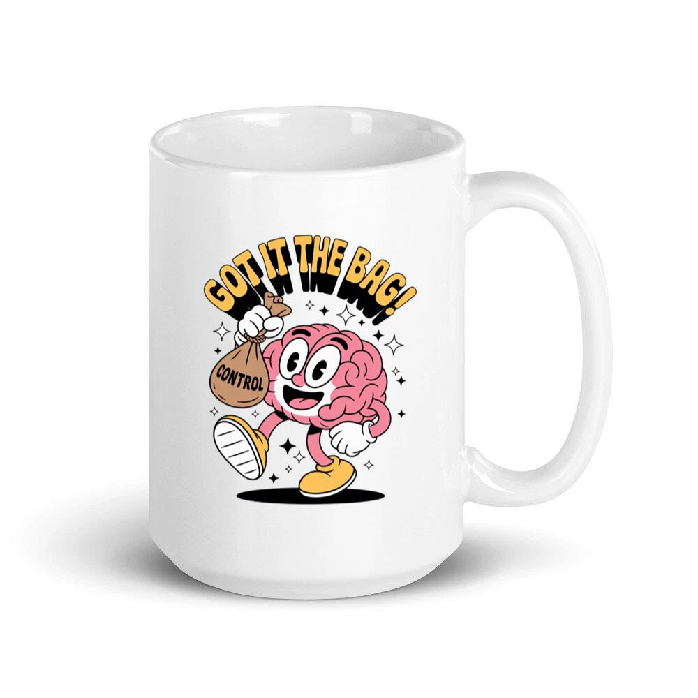 Got It In The Bag Brain Cartoon Artwork for Smart Confident Energy Mug