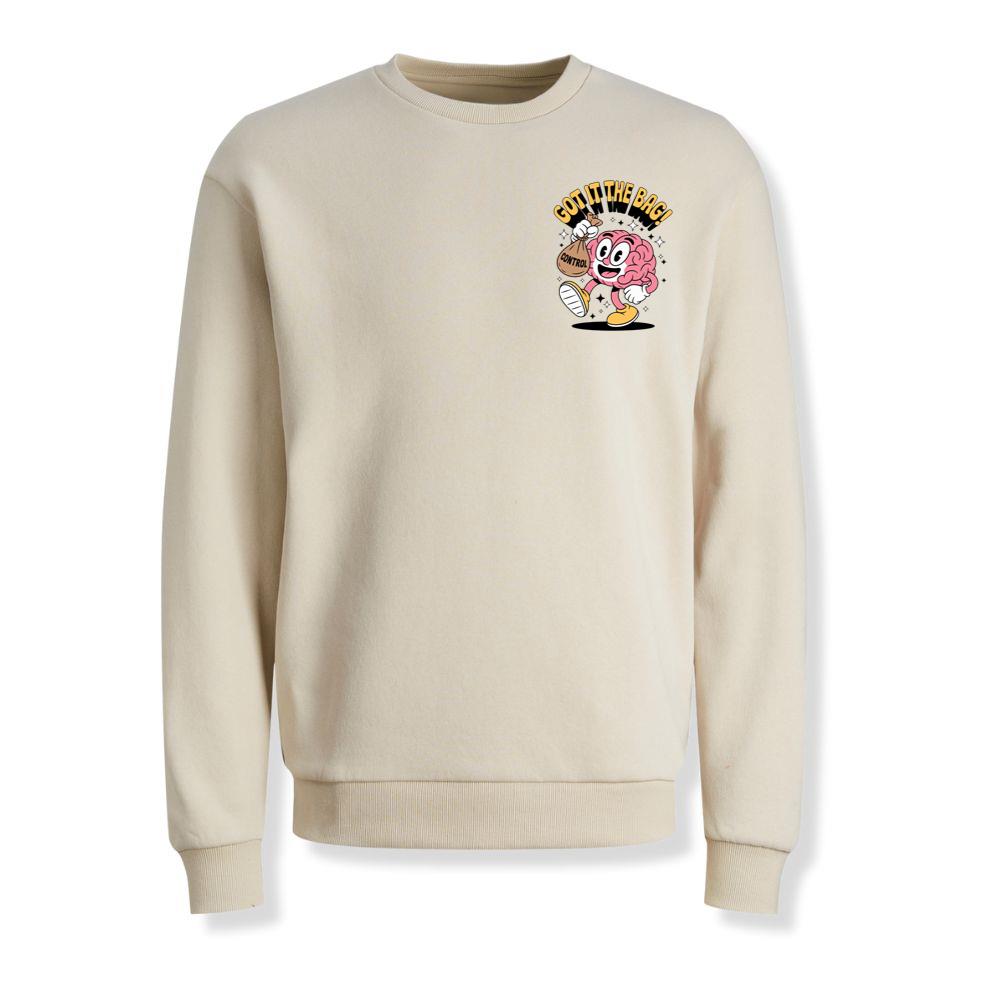 Got It In The Bag Brain Cartoon Artwork for Smart Confident Energy Sweatshirts - Image 3