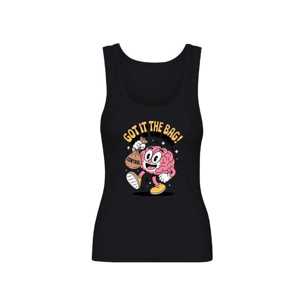 Got It In The Bag Brain Cartoon Artwork for Smart Confident Energy Tank Top