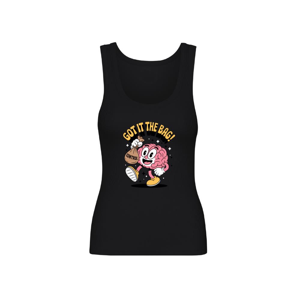 Got It In The Bag Brain Cartoon Artwork for Smart Confident Energy TankTop 