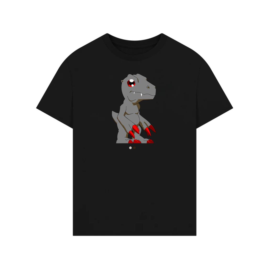 Gray Cartoon Dinosaur With Claws T-Shirt