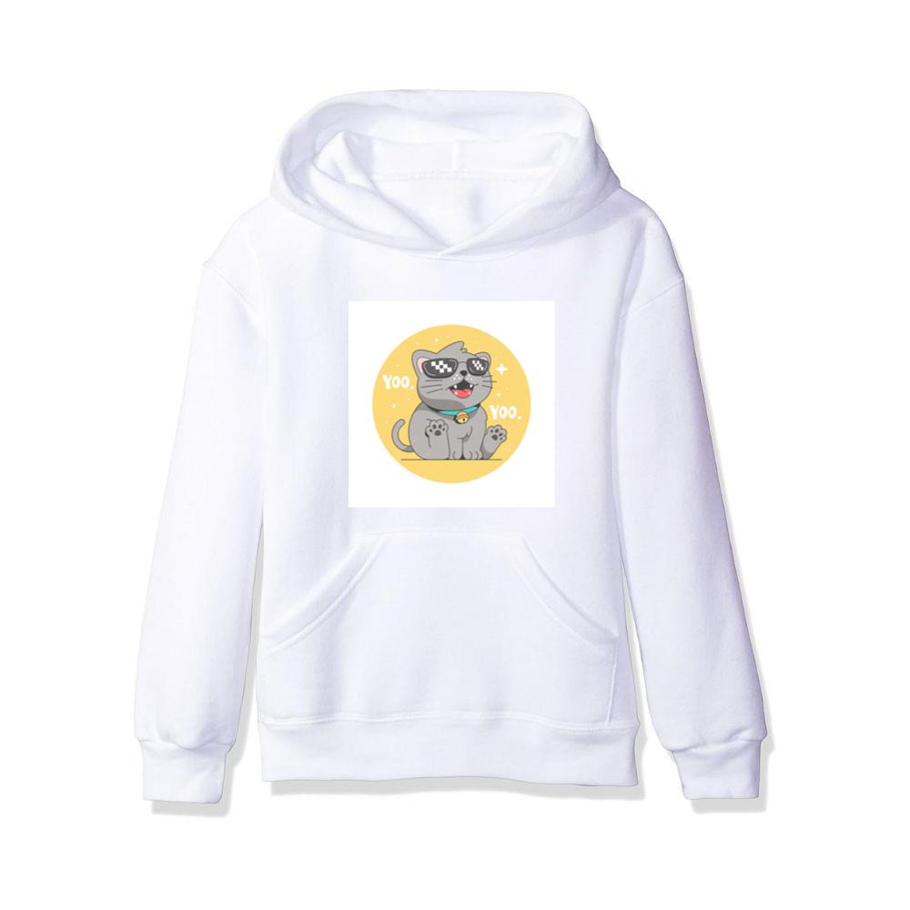 Gray Cat with Sunglasses Hoodies