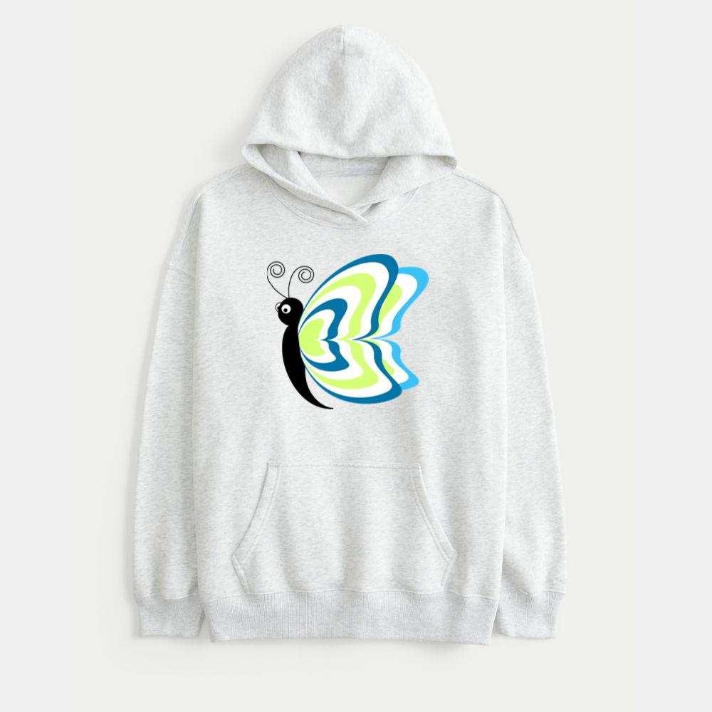 Green Blue Swirl Wing Butterfly Hoodie