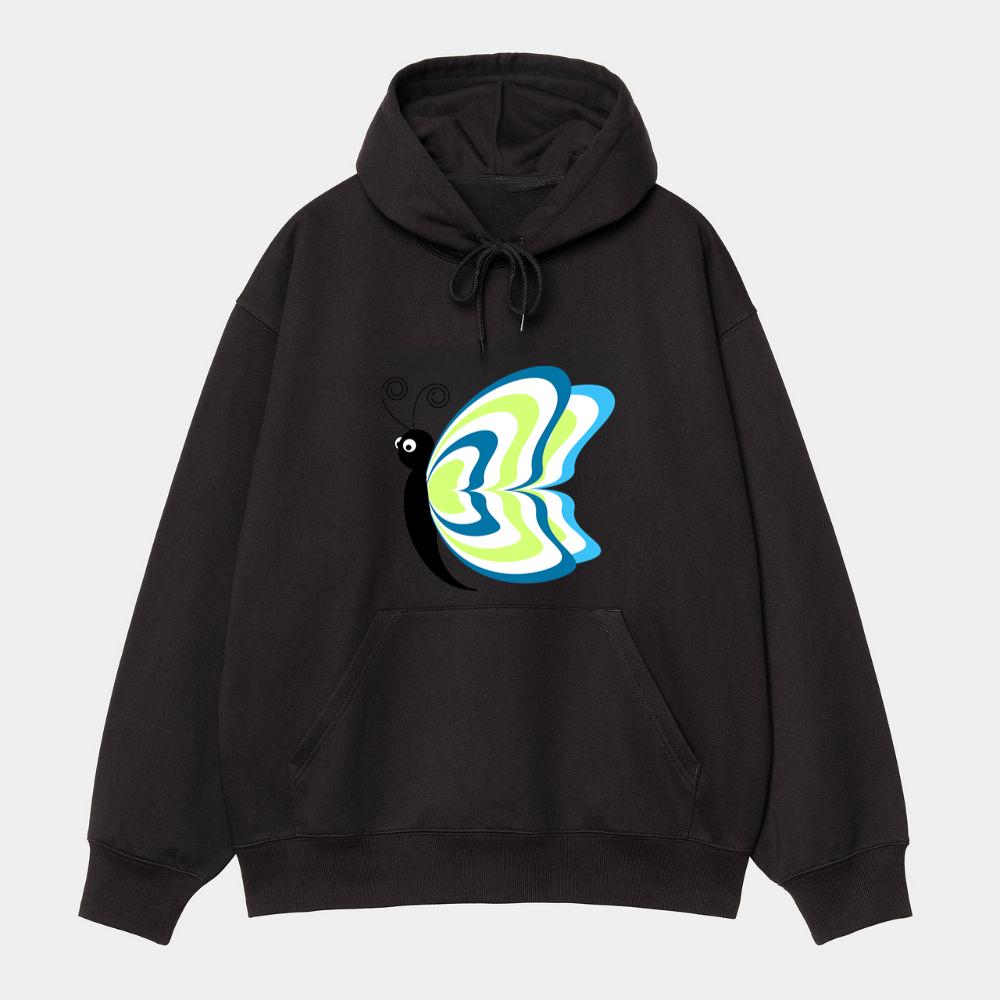 Green Blue Swirl Wing Butterfly Hoodie