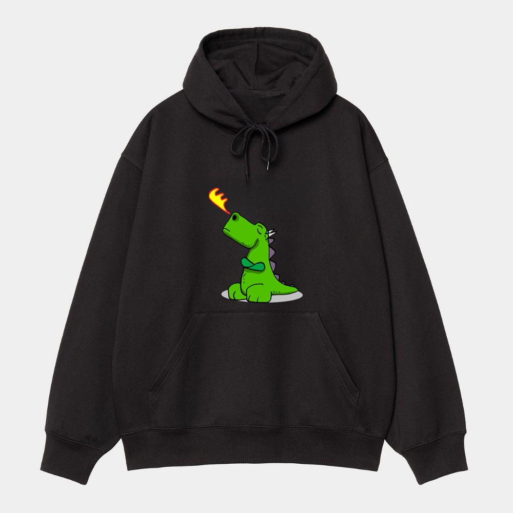 Green Dragon Breathing Fire Hoodie