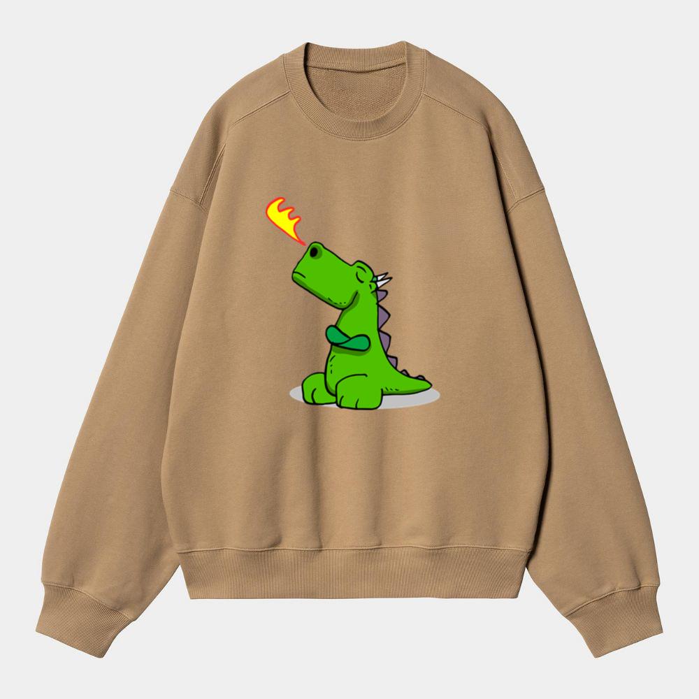 Green Dragon Breathing Fire Sweatshirt
