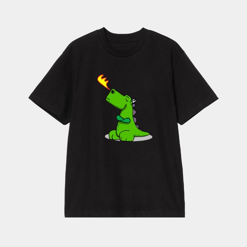 Green Dragon Breathing Fire T-Shirt