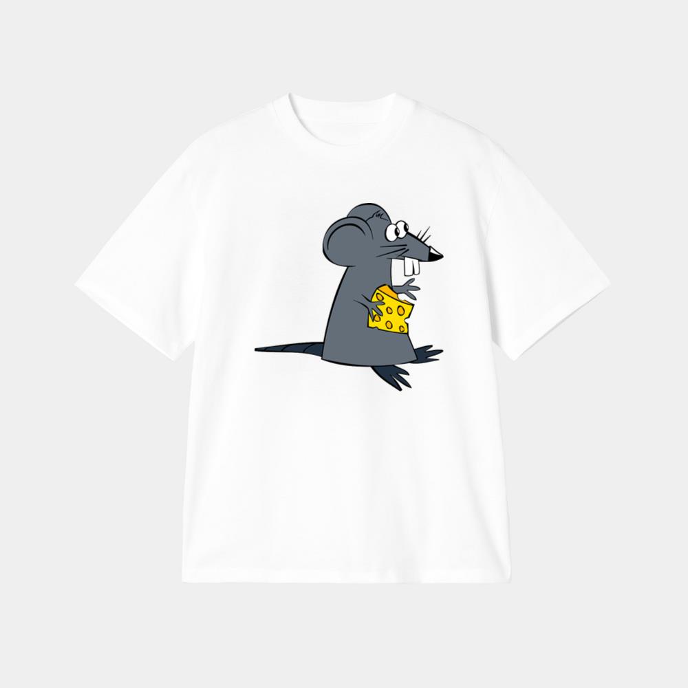 Grey Mouse Loves Cheese T-Shirt