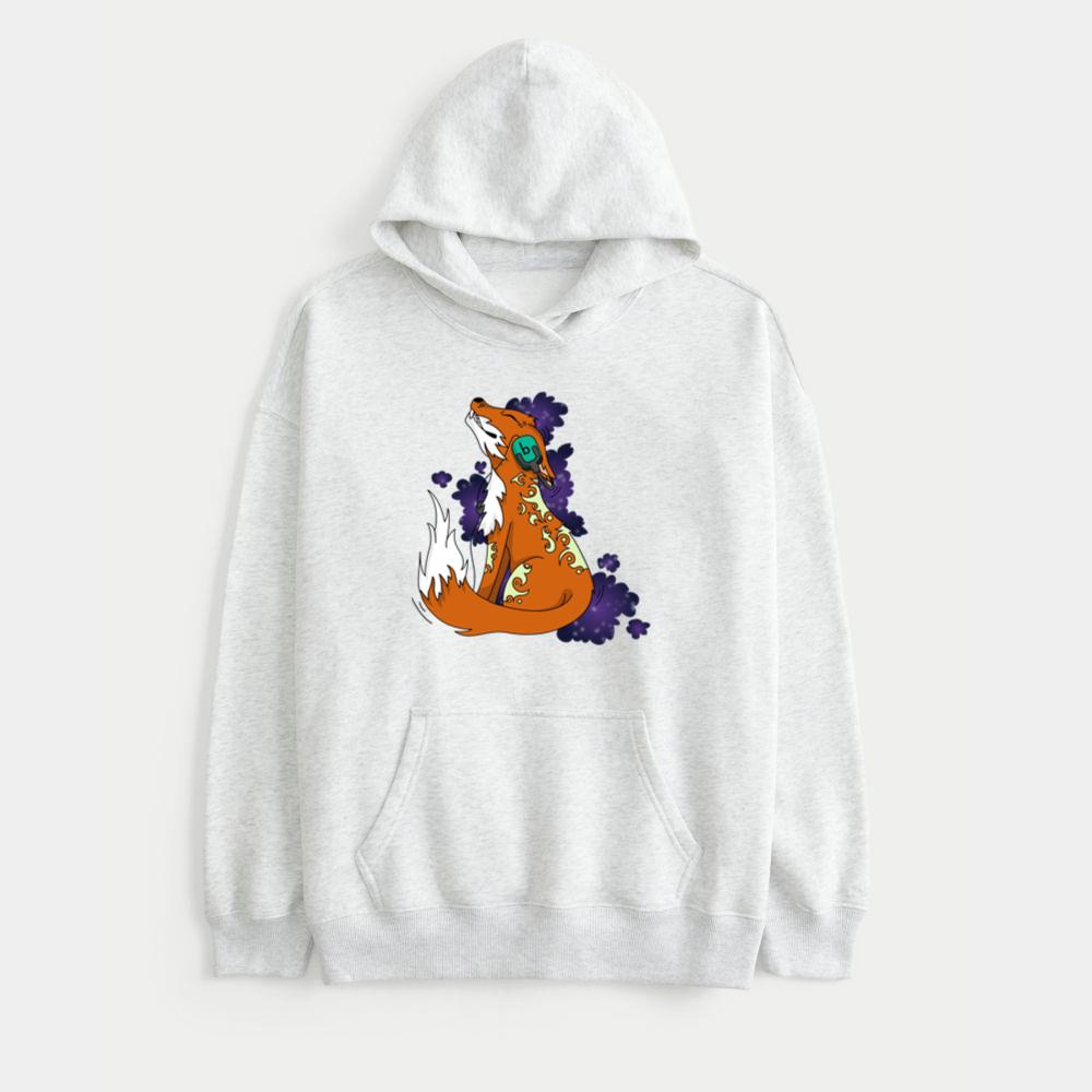 Groovy Patterned Fox Vibes Hoodie