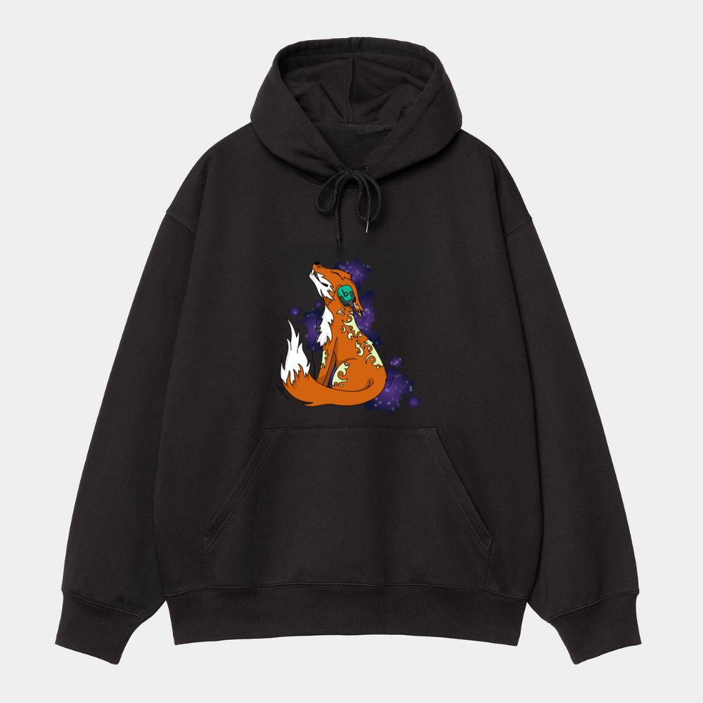 Groovy Patterned Fox Vibes Hoodie