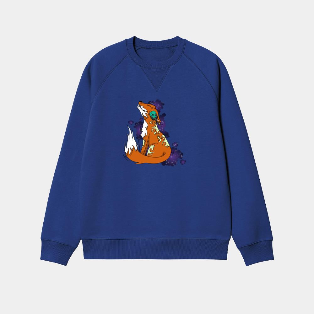 Groovy Patterned Fox Vibes Sweatshirt