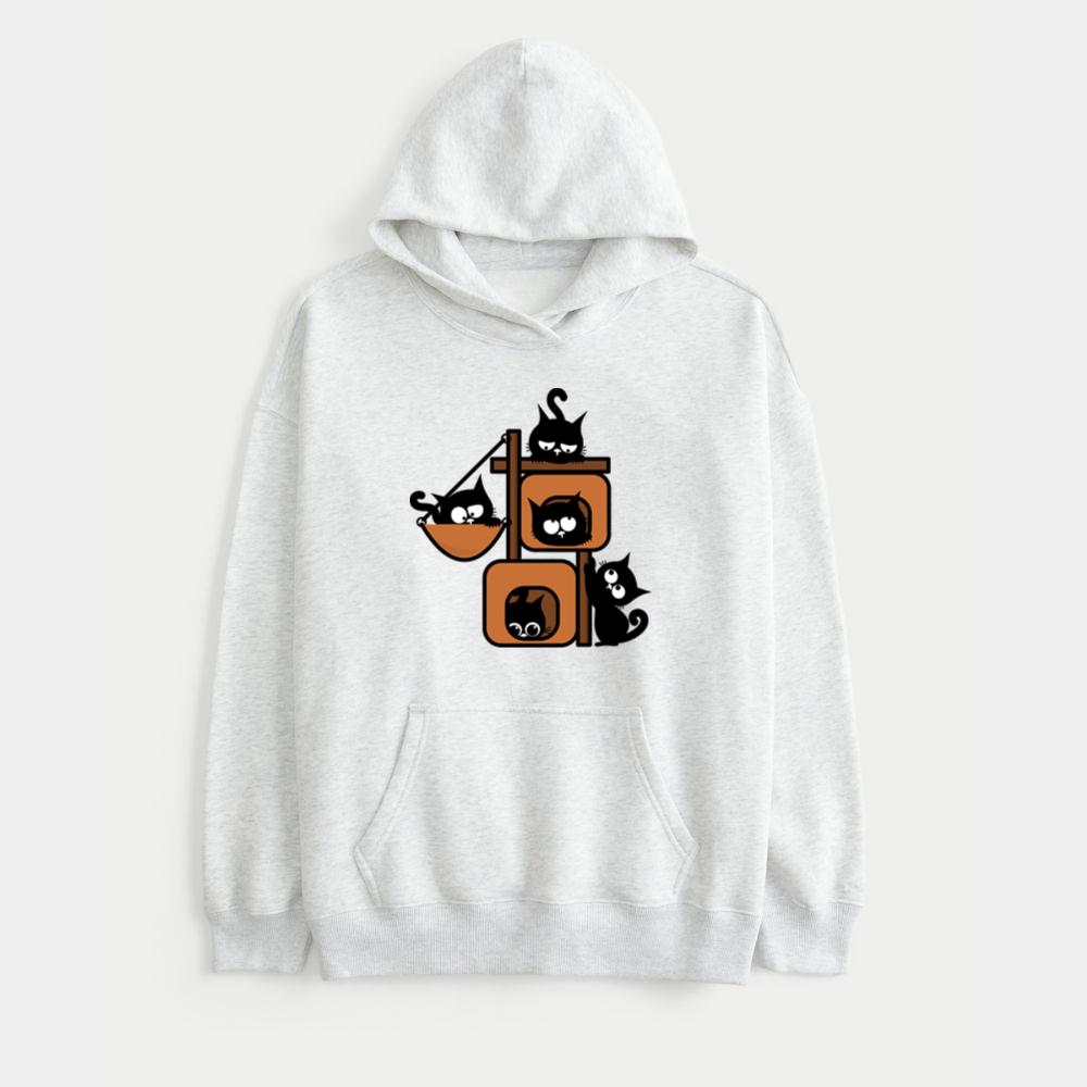 Group Of Cartoon Black Cats Hoodie