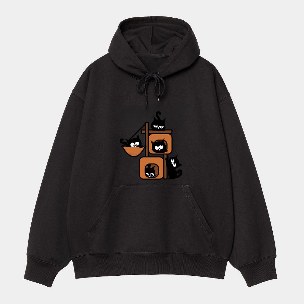 Group Of Cartoon Black Cats Hoodie