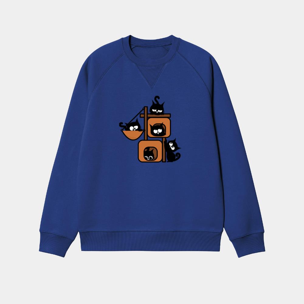 Group Of Cartoon Black Cats Sweatshirt