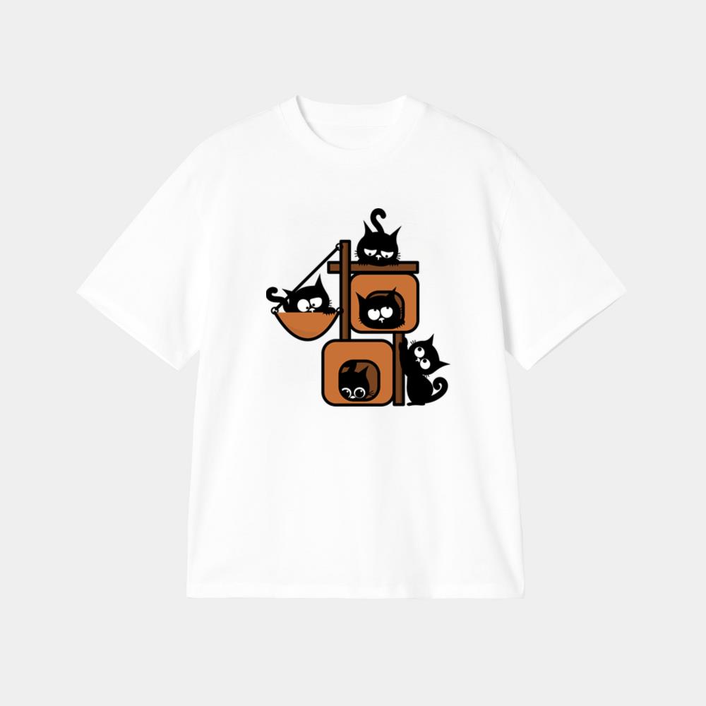 Group Of Cartoon Black Cats T-Shirt