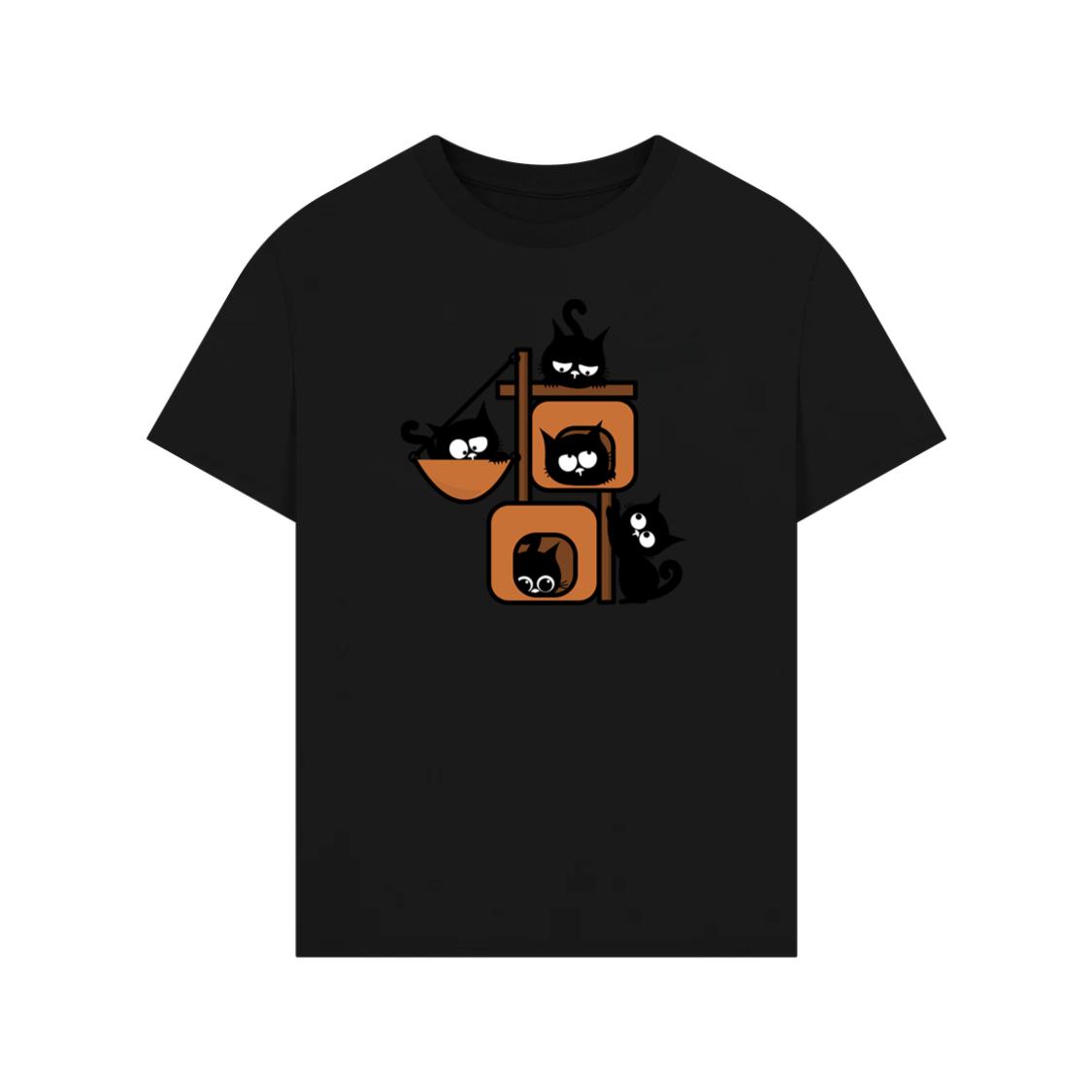Group Of Cartoon Black Cats T-Shirt