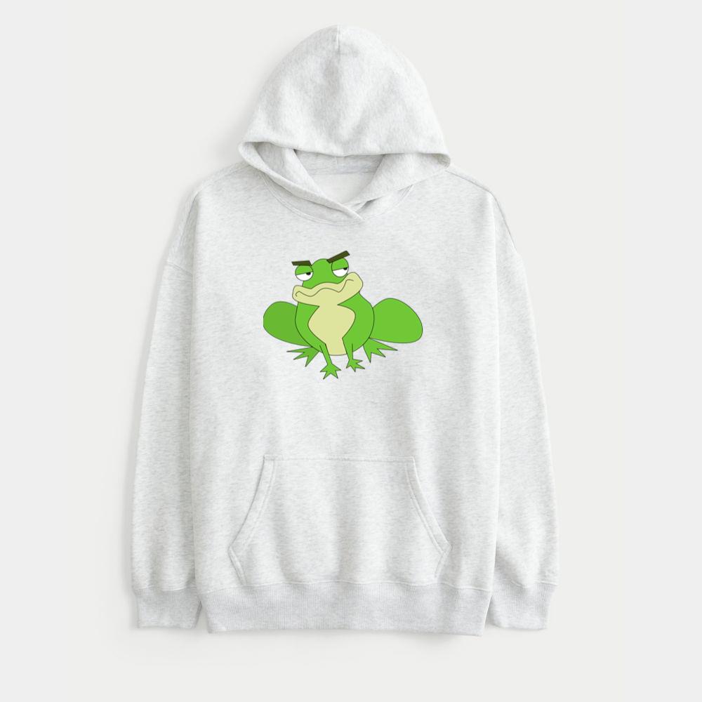 Grumpy Cartoon Frog Hoodie