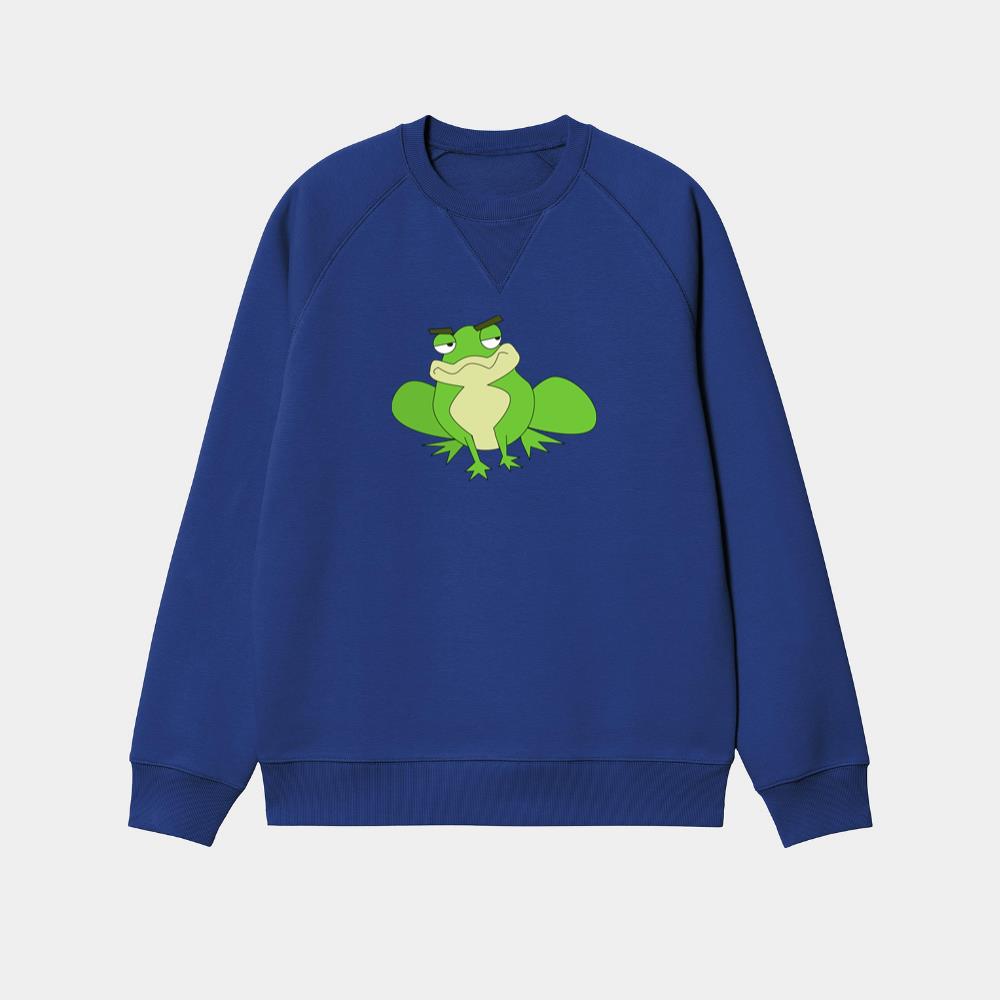 Grumpy Cartoon Frog Sweatshirt