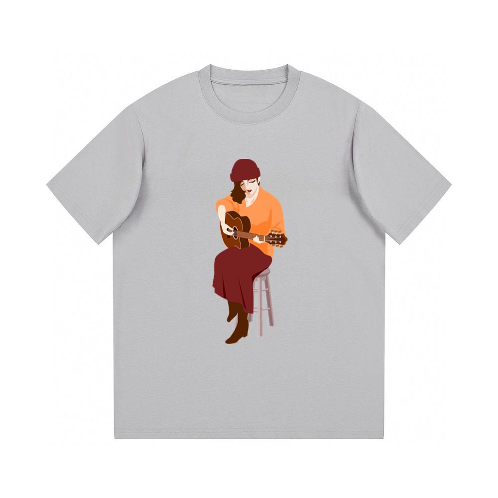 Guitar Girl in Hat TShirts Shopwify