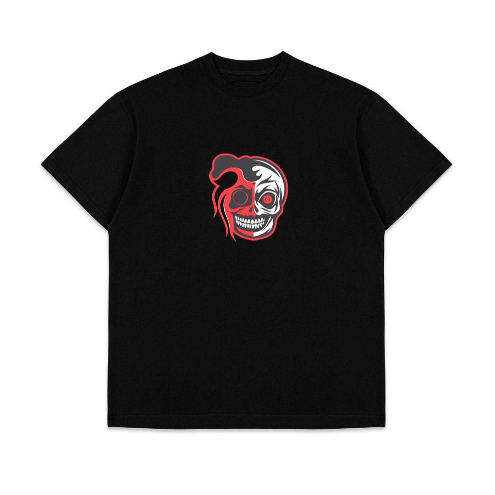 Halloween Cool Half Face Skeleton T-Shirts