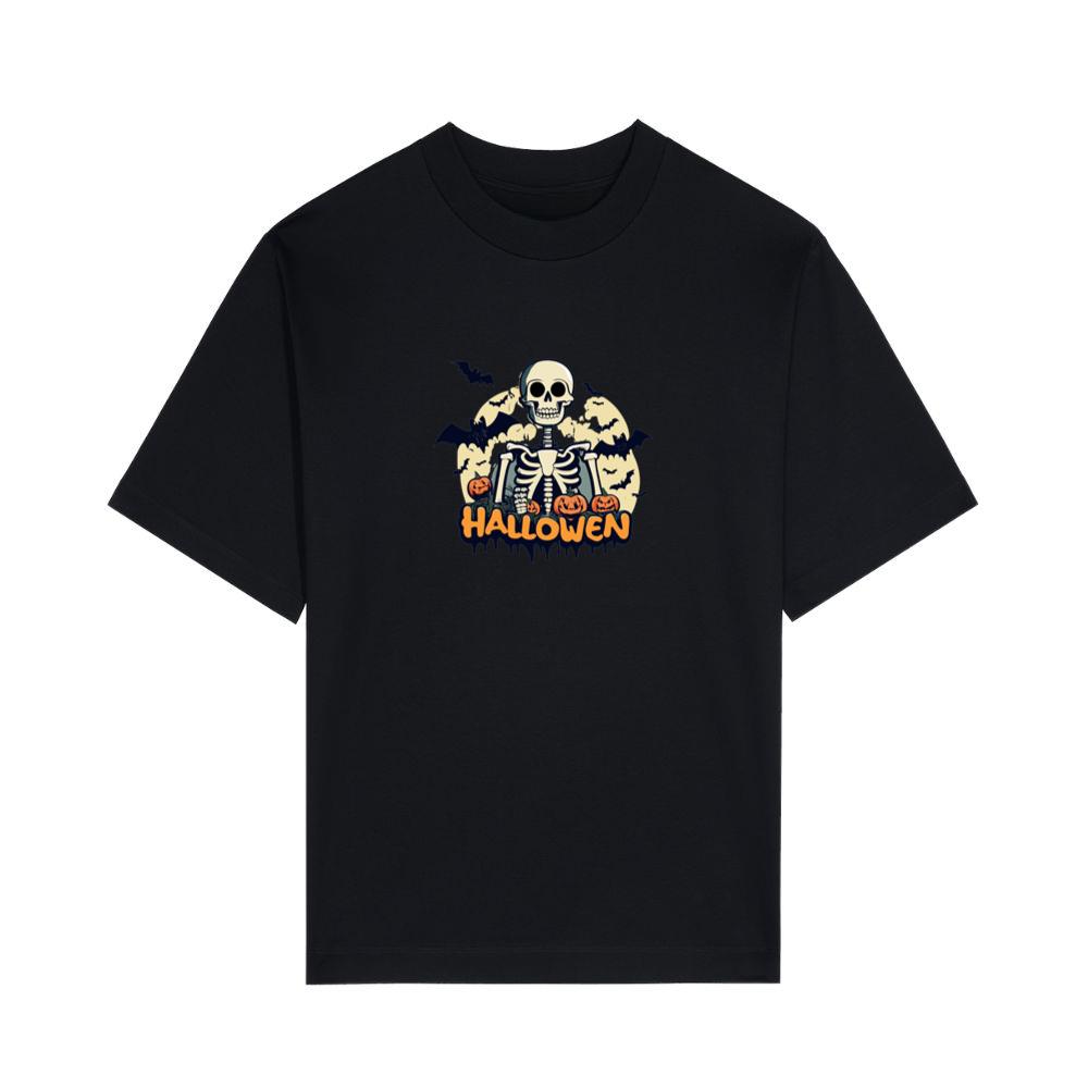 Halloween Minimalistic Skeleton And Bats T-Shirts