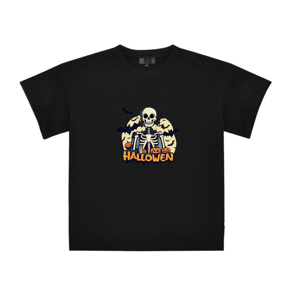 Halloween Minimalistic Skeleton And Bats T-Shirts