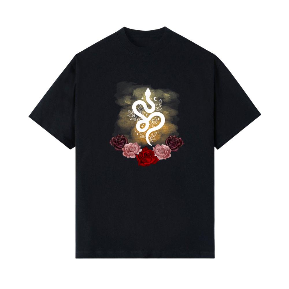 Halloween Snakes and Roses Mystical Witchy Gold T-Shirt 