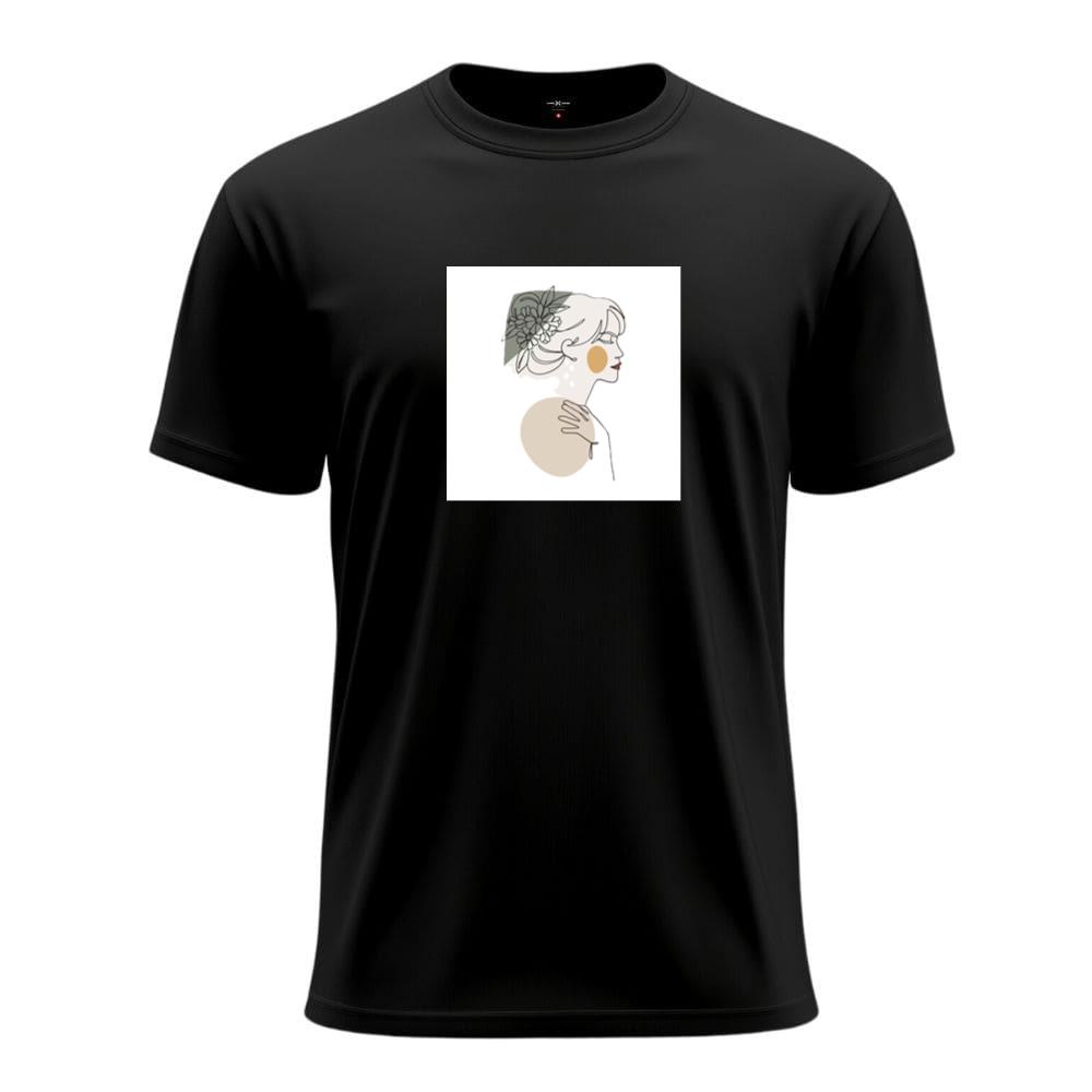 Hand Drawn Lady With Flower Hat T-Shirts