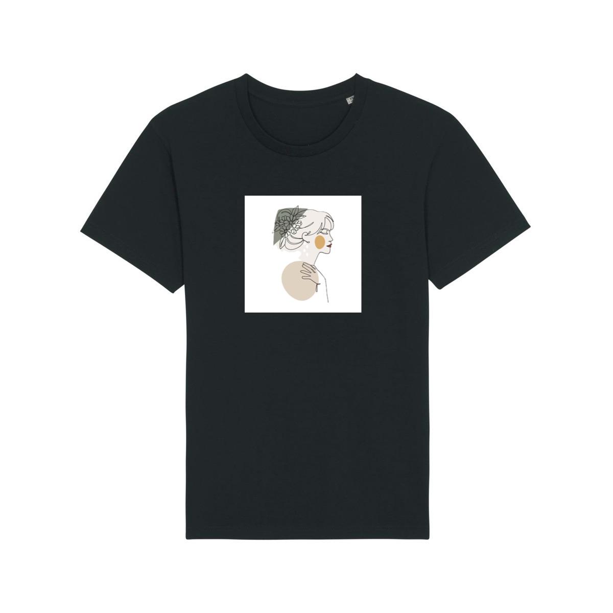 Hand Drawn Lady With Flower Hat T-Shirts