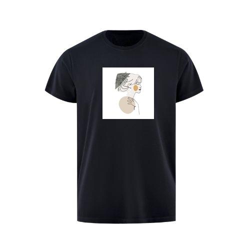 Hand Drawn Lady With Flower Hat T-Shirts