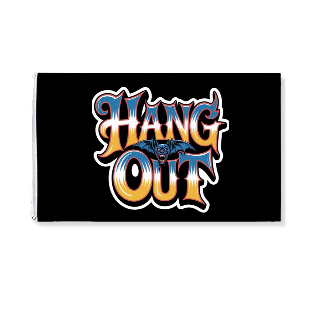 Hang Out Retro Street Graphic Flag