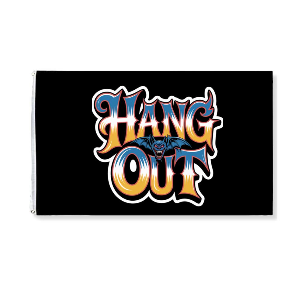 Hang Out Retro Street Graphic Flag