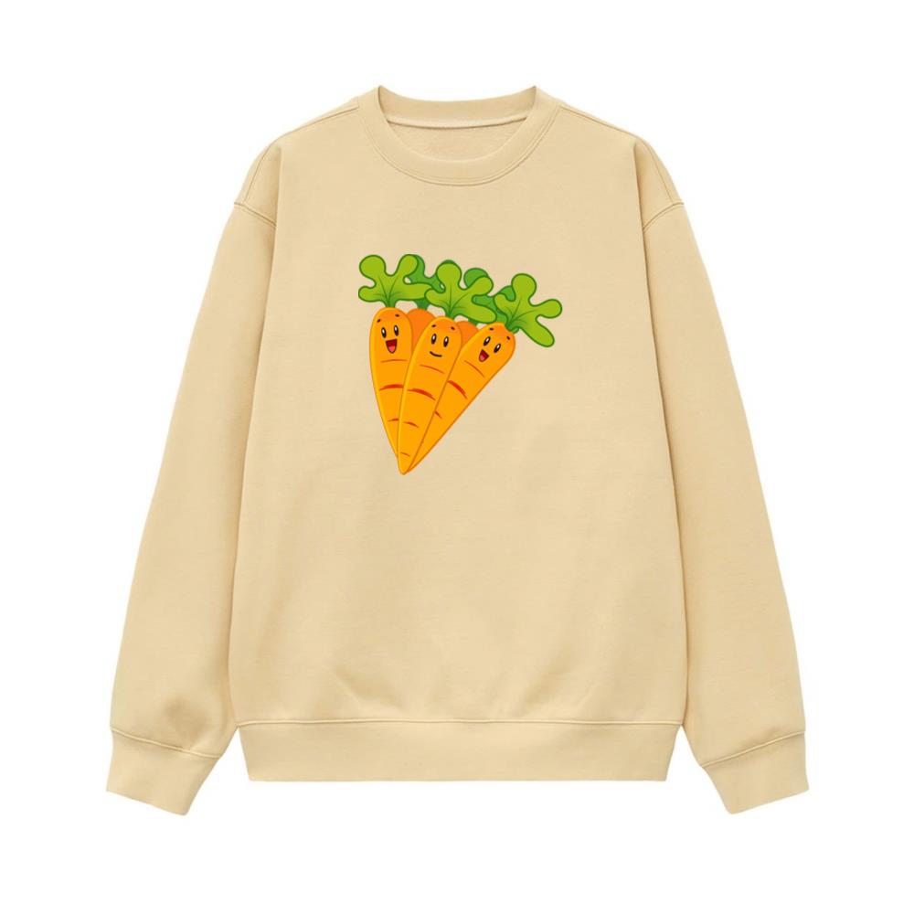 Happy Carrot Trio With Faces Sweatshirt