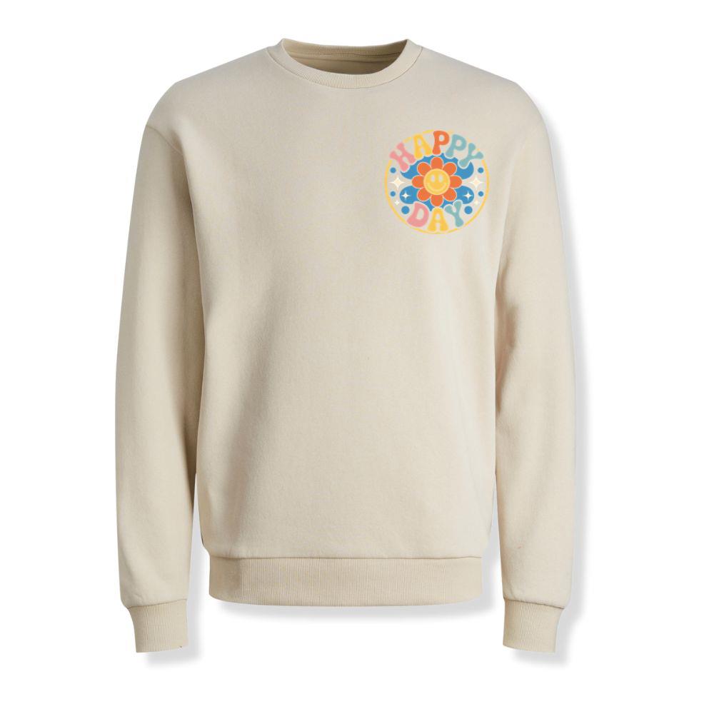 Happy Day Groovy Flower Illustration for a Colorful Retro Look Sweatshirts - Image 3
