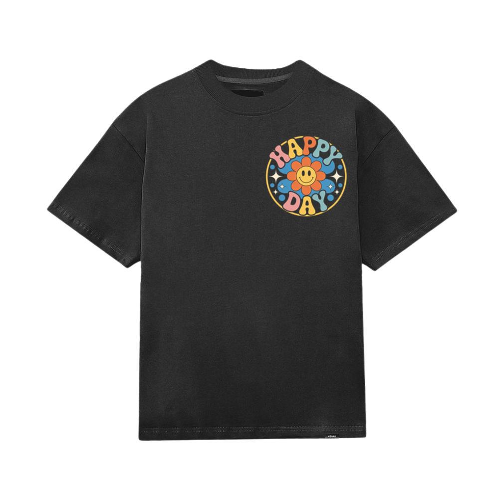 Happy Day Groovy Flower Illustration for a Colorful Retro Look T-Shirt
